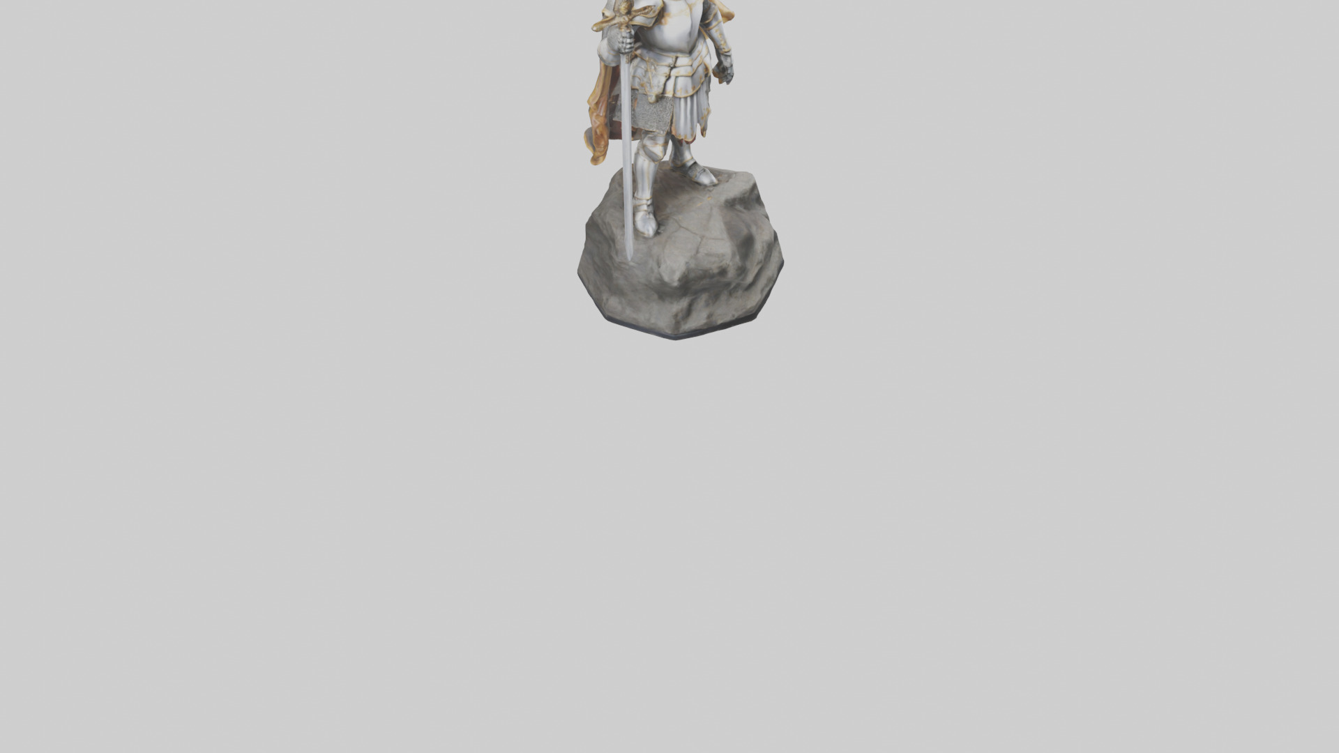 Knight of Glory Statue model Low-poly 3D model_7