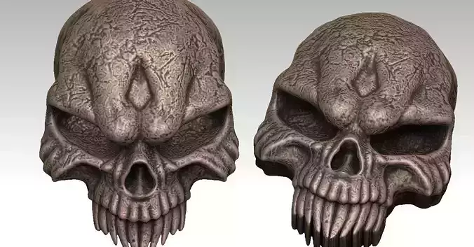 Skull relief 01 3D print model