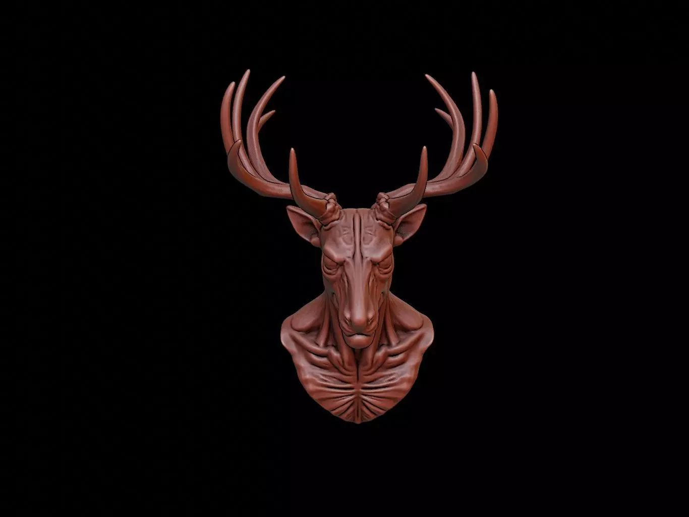 Wendigo Beast Bust 3D print model