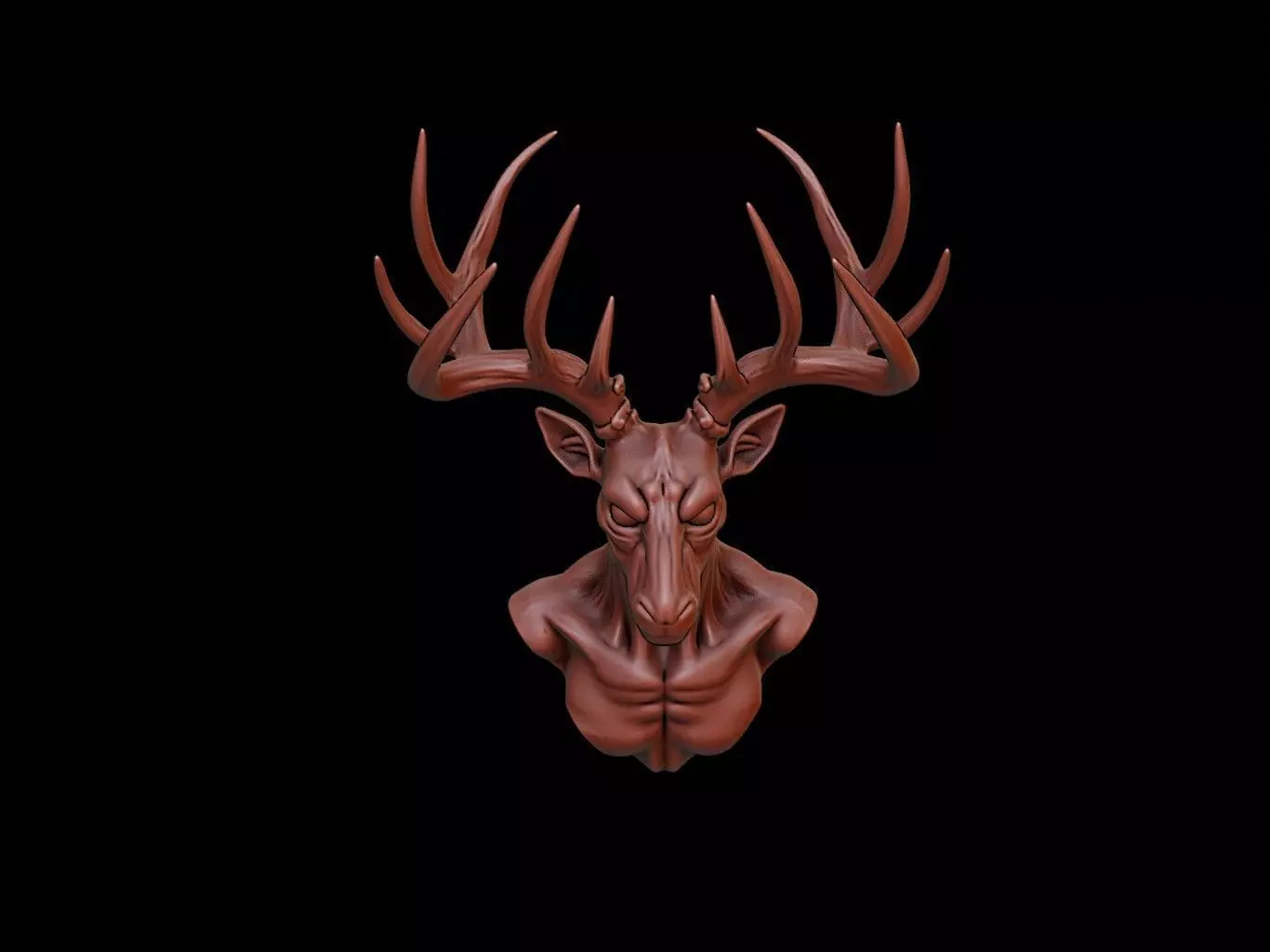 Wendigo Beast Bust 3D print model