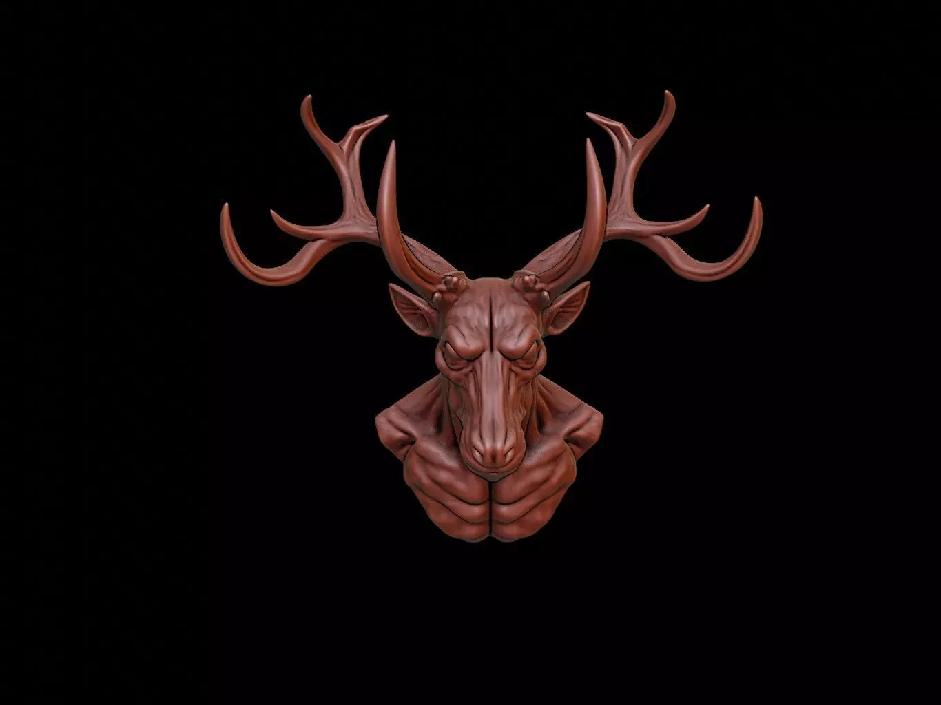 Wendigo Beast Bust 3D print model