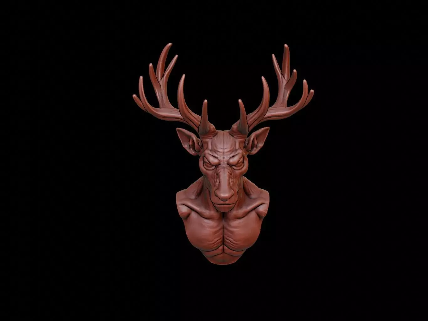 Wendigo Beast Bust 3D print model