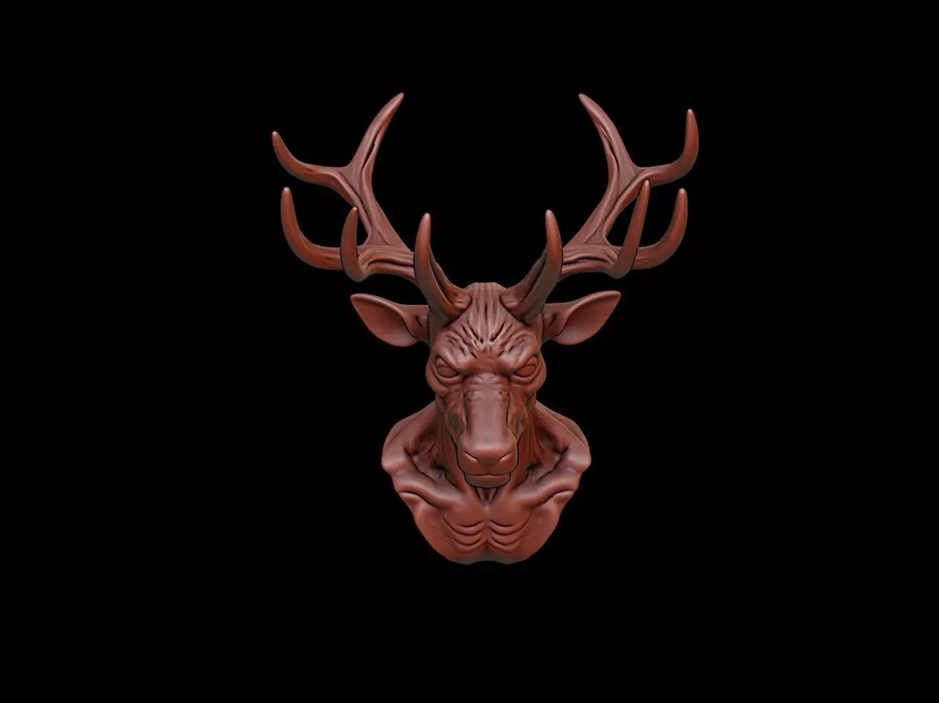 Wendigo Beast Bust 3D print model