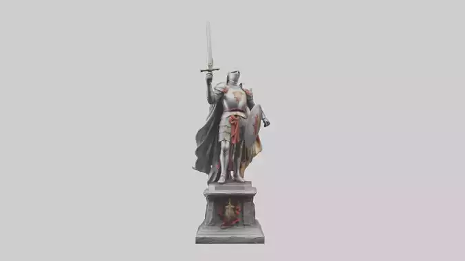 Knight of Valor Statue model Low-poly 3D model