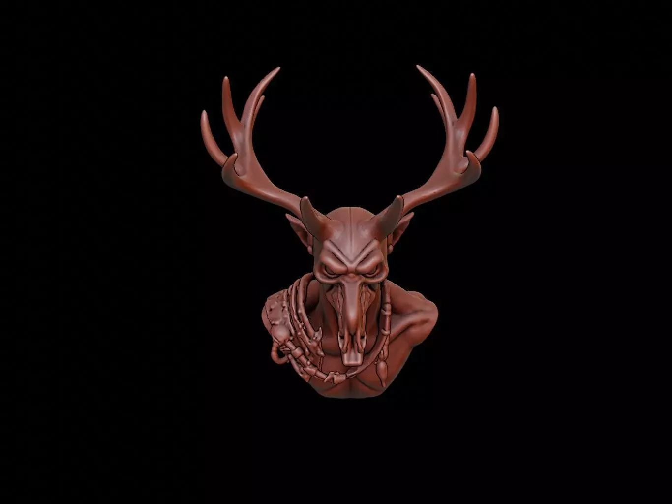 Wendigo Beast Bust 3D print model