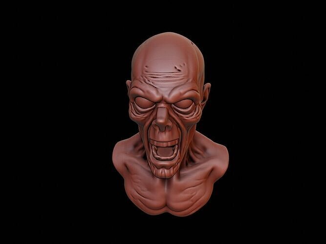 Zombie Beast Bust 3D print model