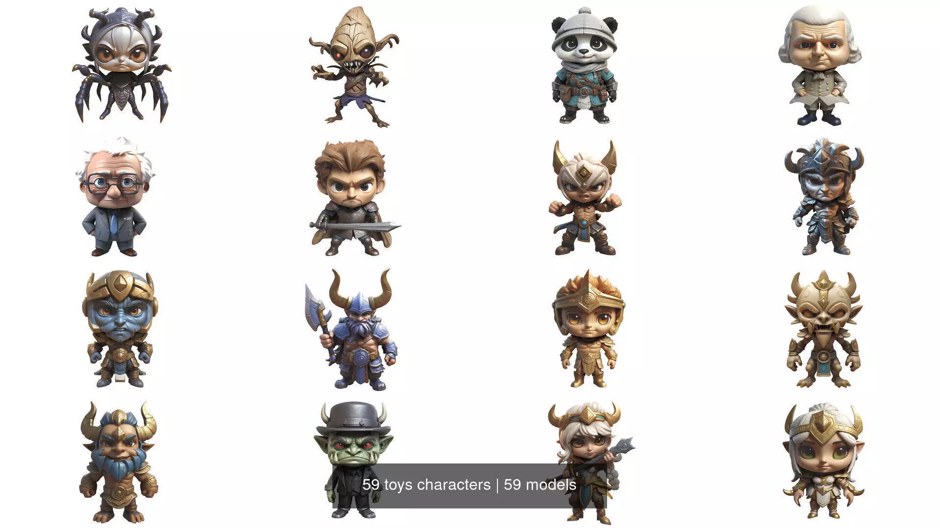toys characters 59 items 3D Model Collection_0
