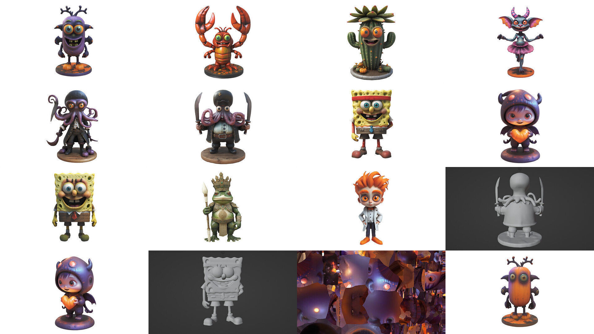 toys characters 59 items 3D Model Collection_64