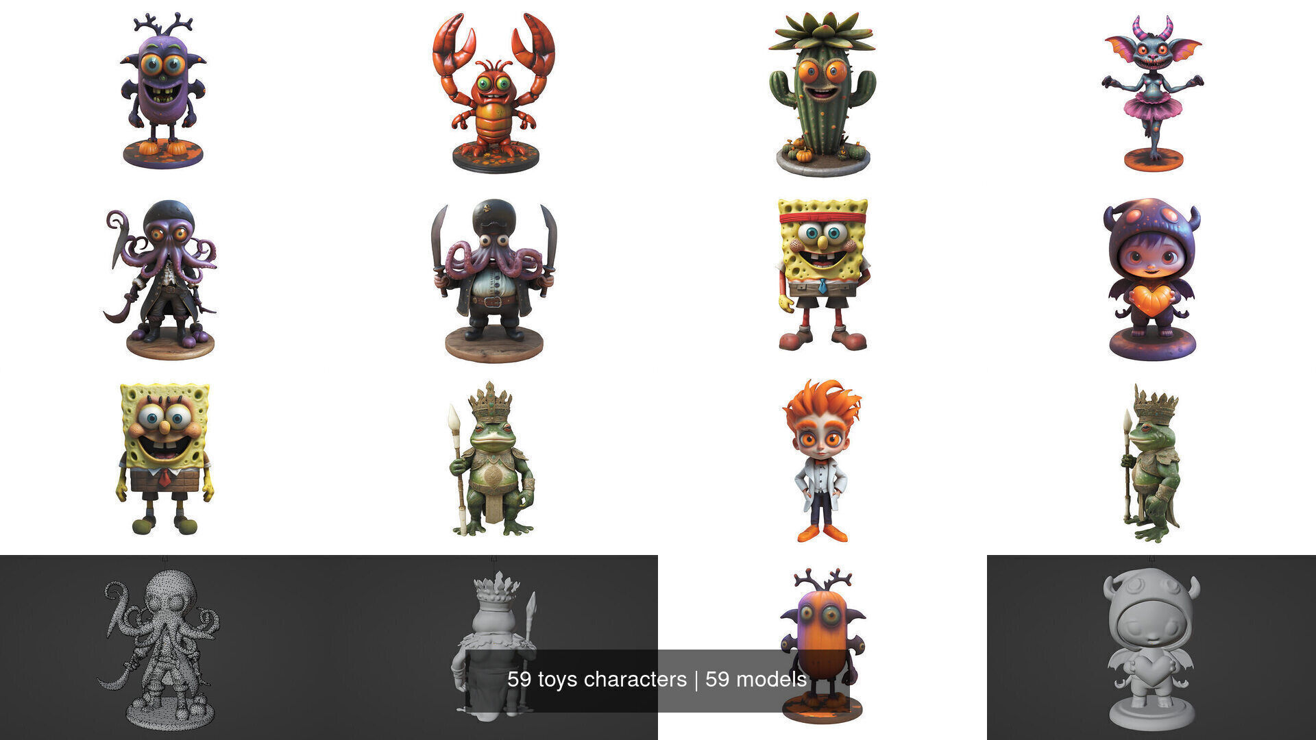 toys characters 59 items 3D Model Collection_65