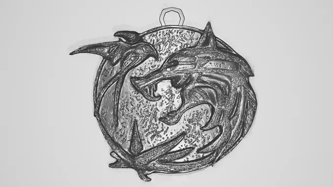 The Witcher Wolf Medallion 3D print model