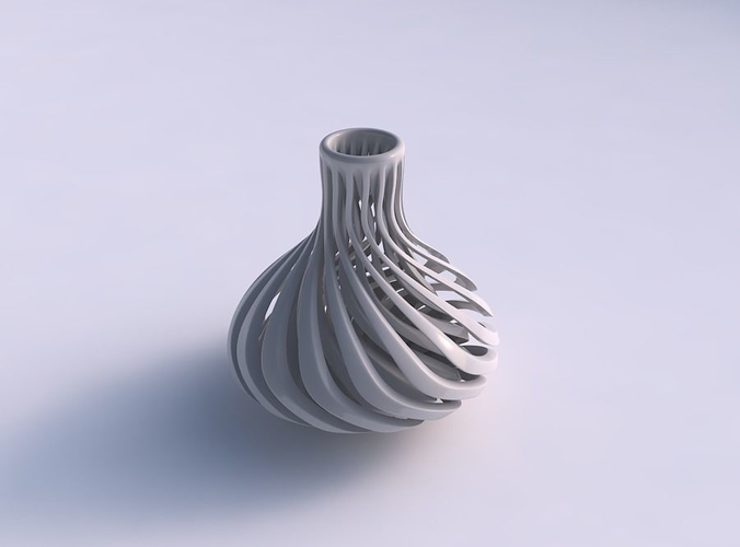 Vase curved with sharp muscle structure wide middle