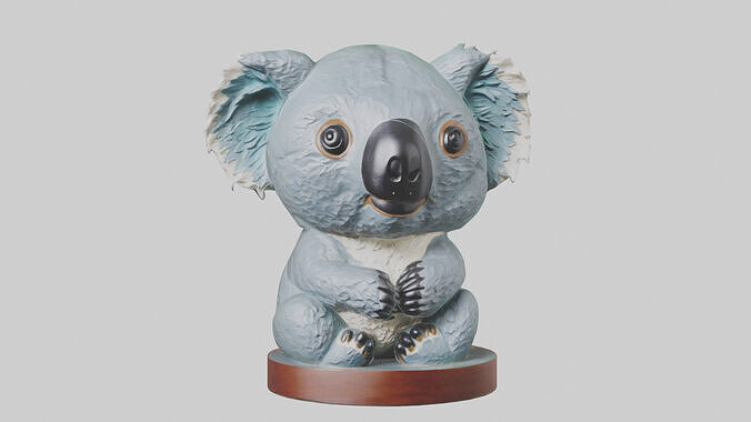 Koala statue model Low-poly 3D model