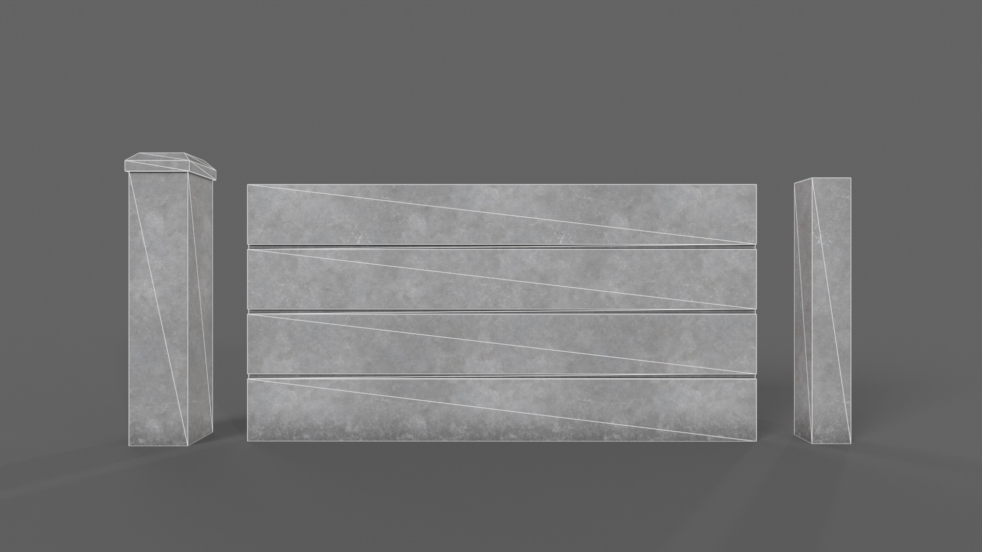 PBR Concrete Wall 1 Low-poly 3D model_10