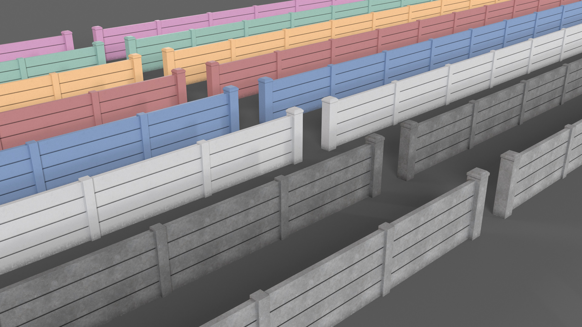 PBR Concrete Wall 1 Low-poly 3D model_4