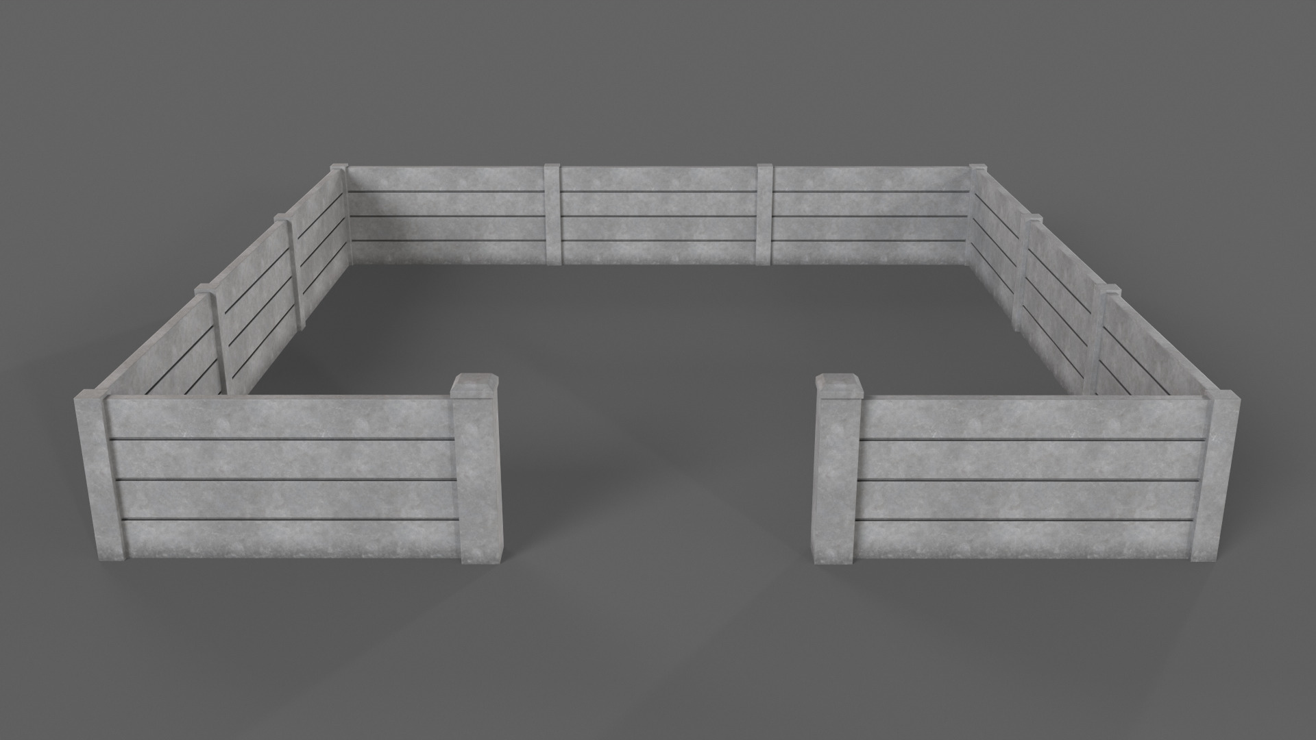 PBR Concrete Wall 1 Low-poly 3D model_13