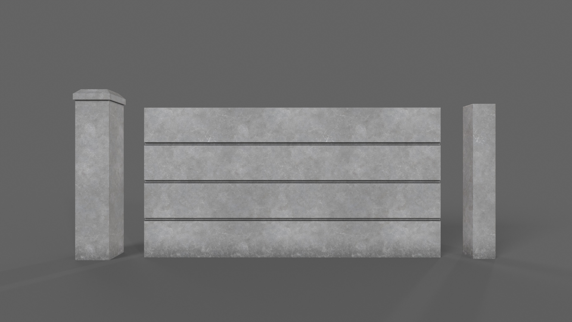 PBR Concrete Wall 1 Low-poly 3D model_9