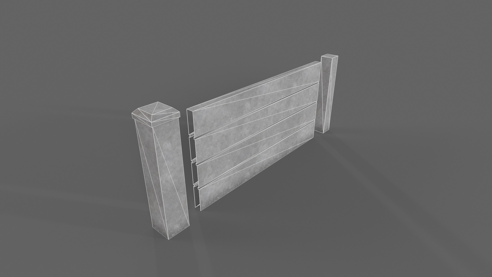 PBR Concrete Wall 1 Low-poly 3D model_12