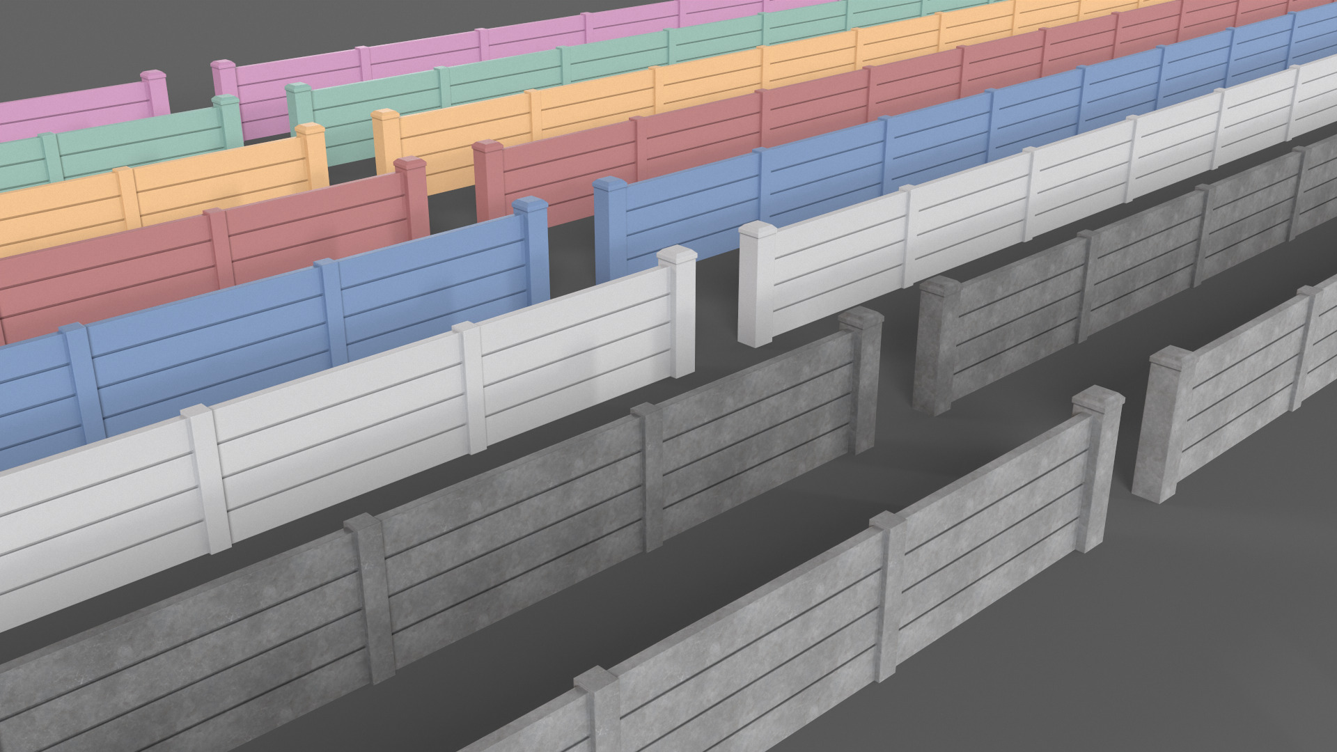 PBR Concrete Wall 1 Low-poly 3D model_3