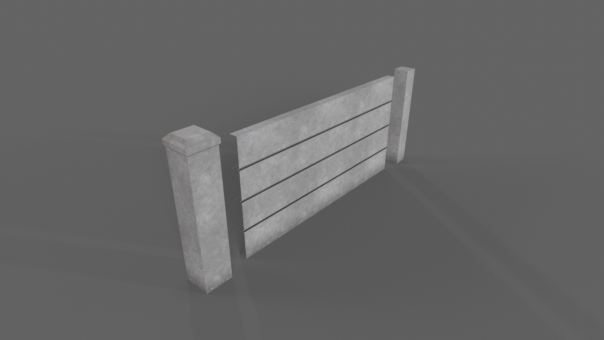 PBR Concrete Wall 1 Low-poly 3D model_11