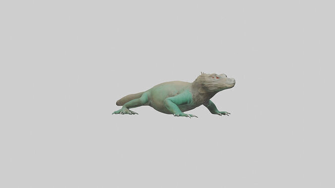 Komodo Dragon resting model Low-poly 3D model