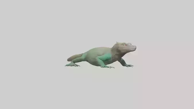 Komodo Dragon resting model