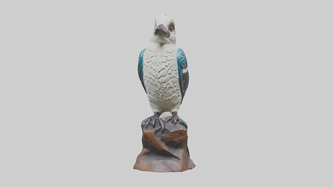 Kookaburra statue model Low-poly 3D model