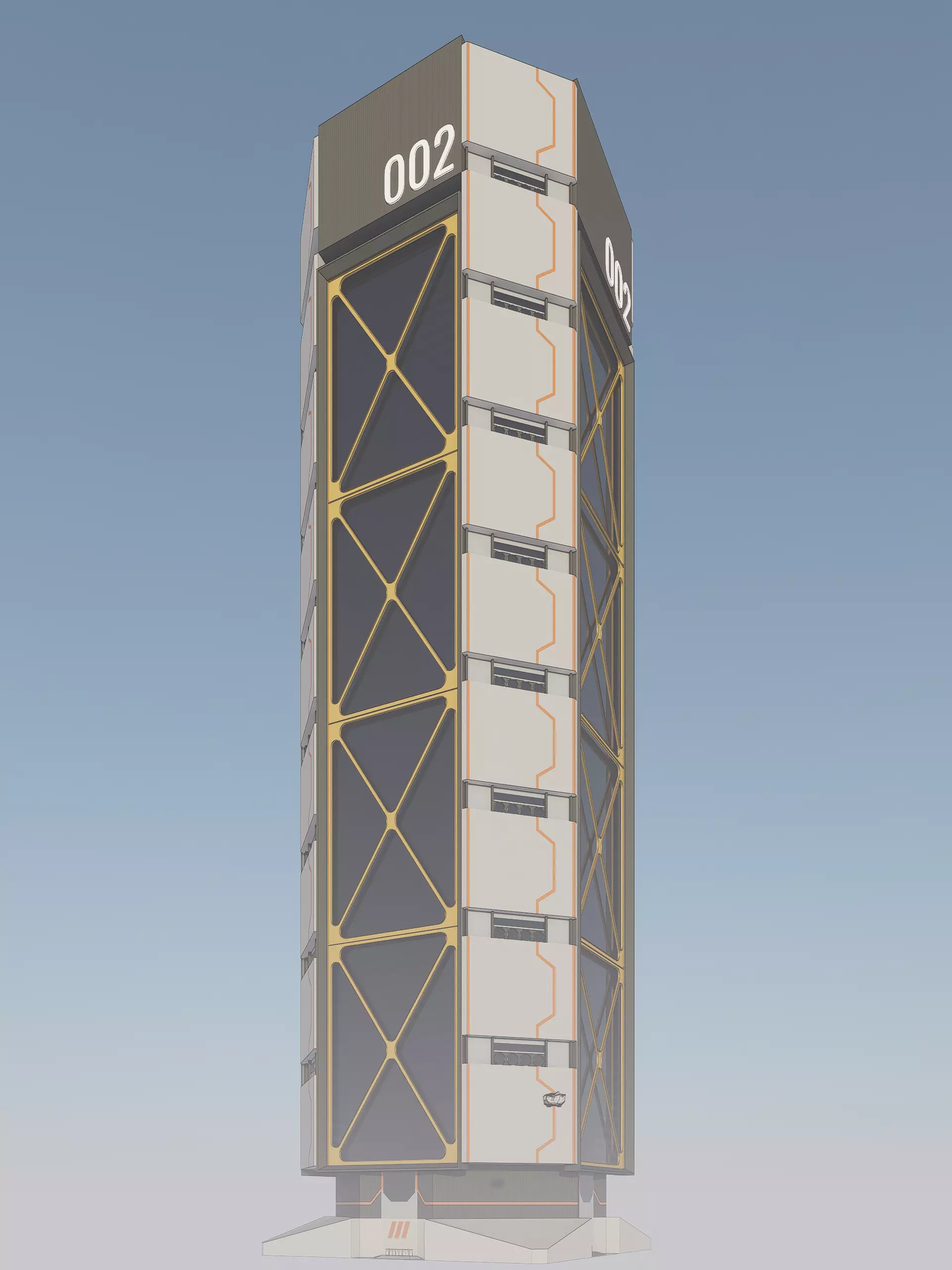 Sci-fi Mega Block 002 v2 3D model_0