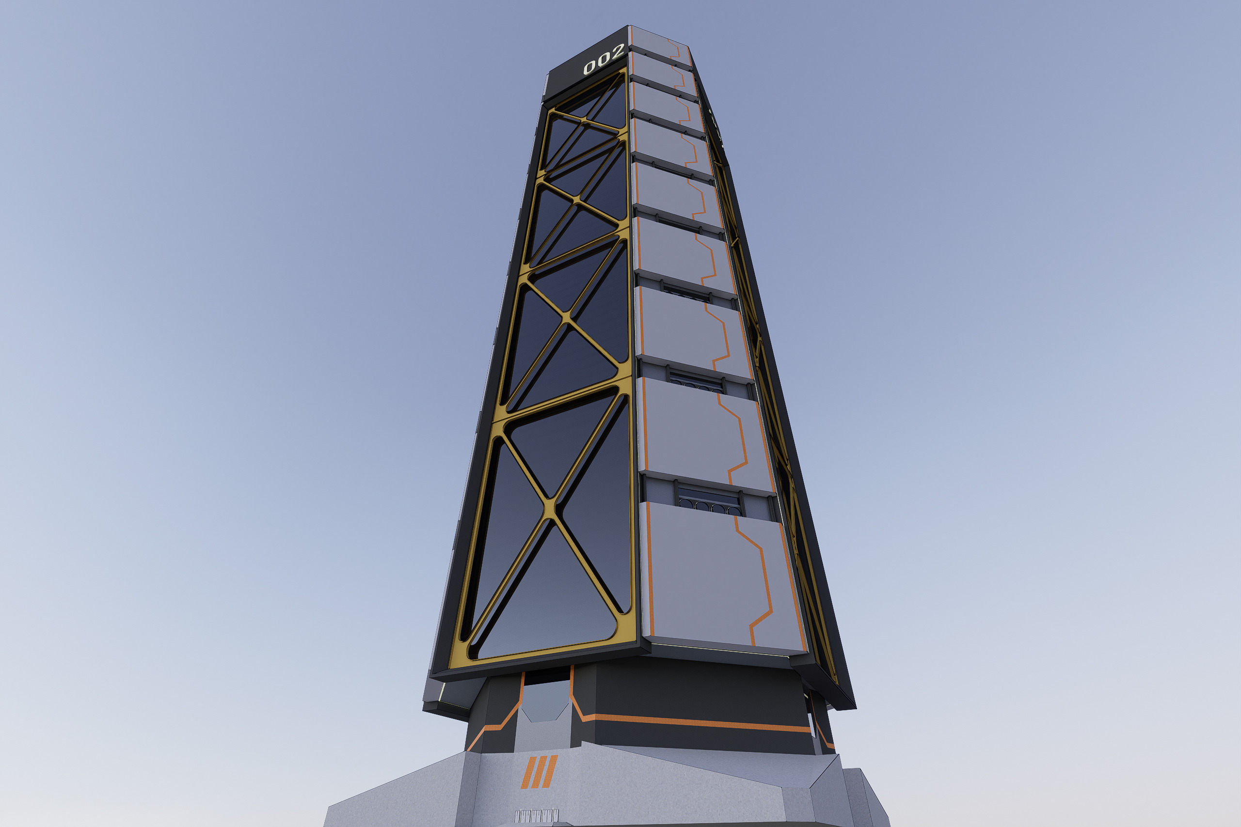 Sci-fi Mega Block 002 v2 3D model_2