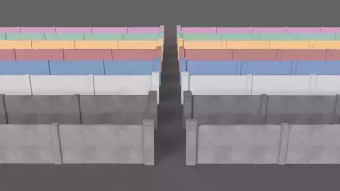PBR Concrete Wall 3 Low-poly 3D model