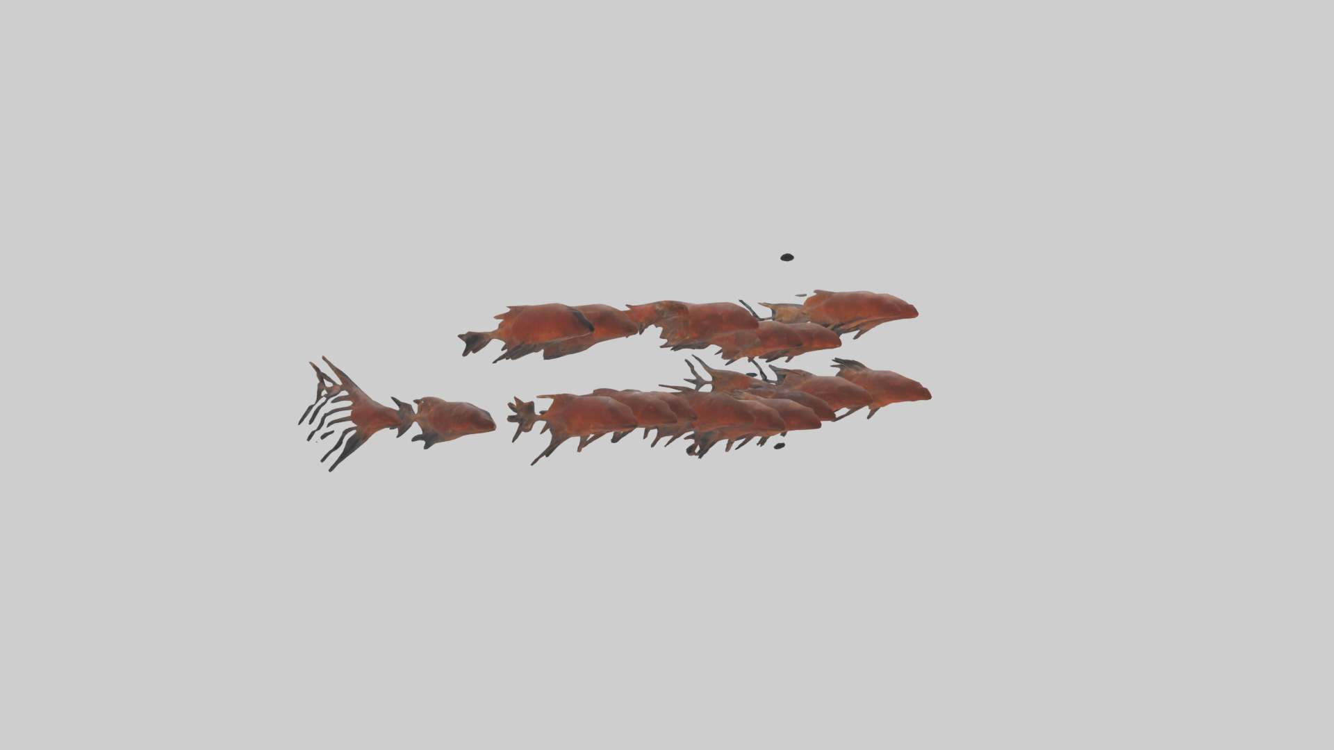 Krill swimming in swarm model Low-poly 3D model_7