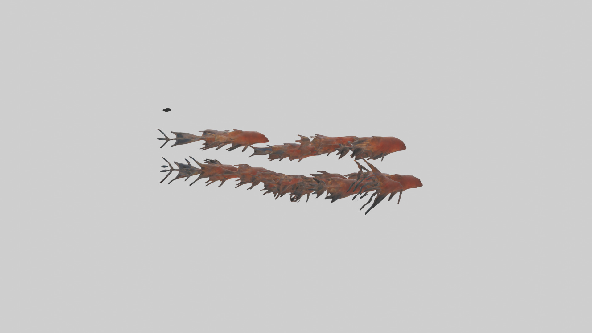 Krill swimming in swarm model Low-poly 3D model_2