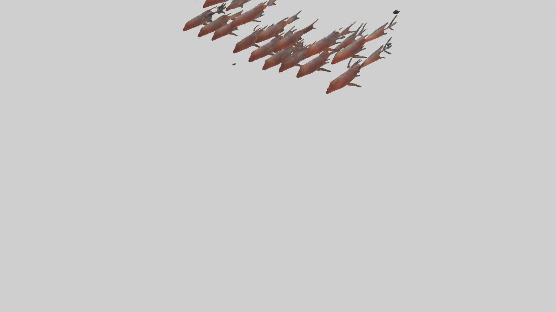 Krill swimming in swarm model Low-poly 3D model_5
