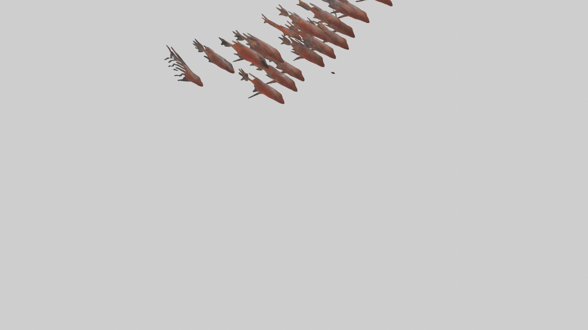 Krill swimming in swarm model Low-poly 3D model_6