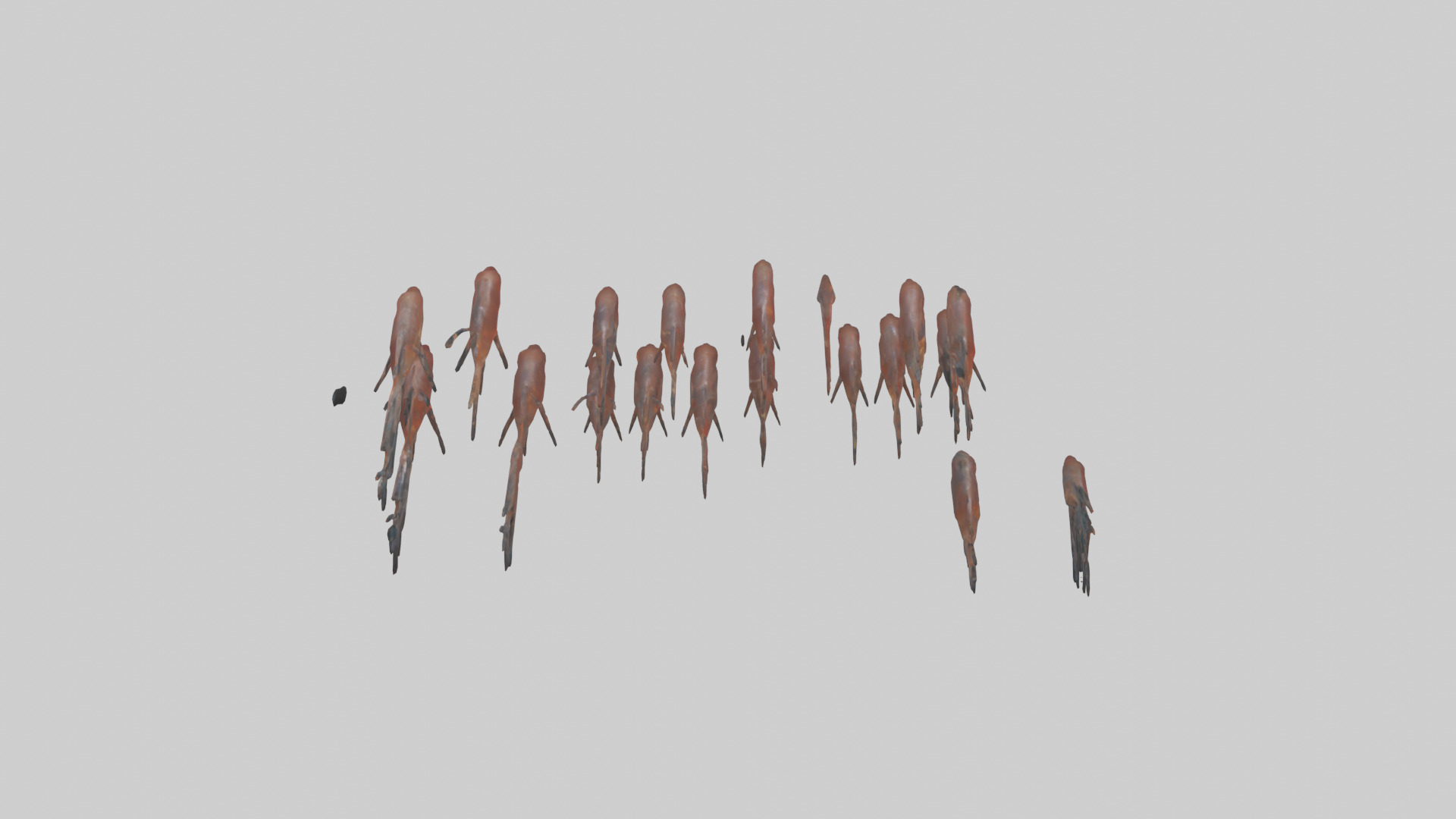 Krill swimming in swarm model Low-poly 3D model_15