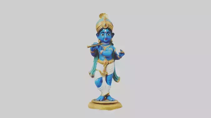 Krishna statue model Low-poly 3D model