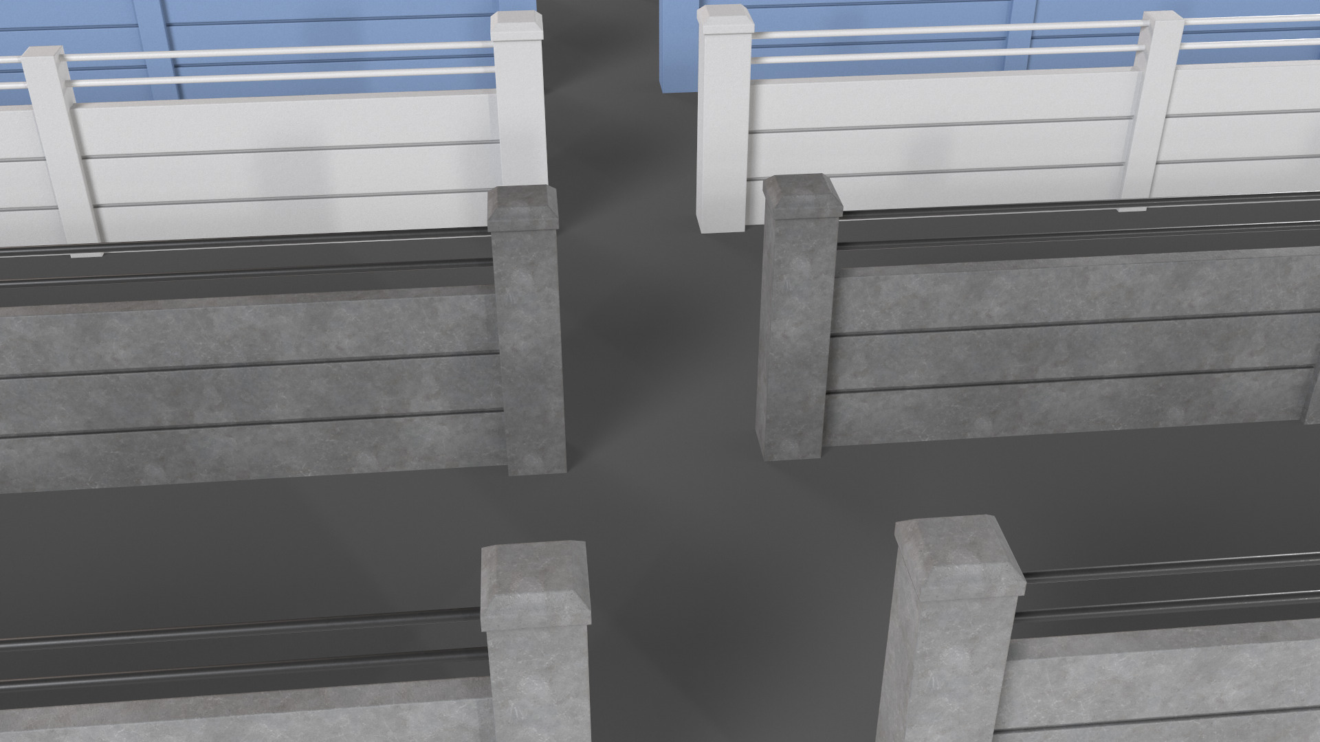 PBR Concrete Wall 4 Low-poly 3D model_7