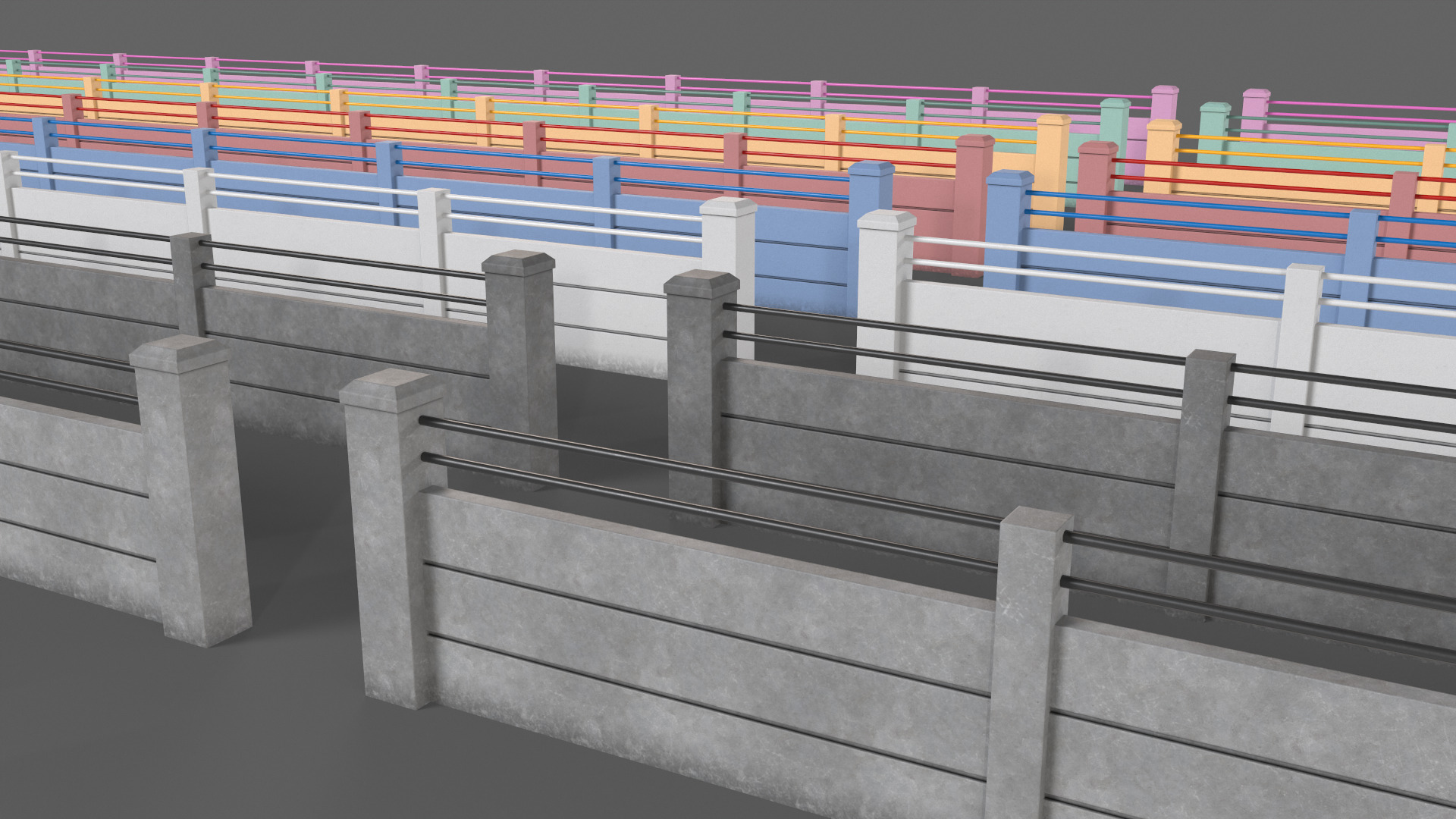 PBR Concrete Wall 4 Low-poly 3D model_6