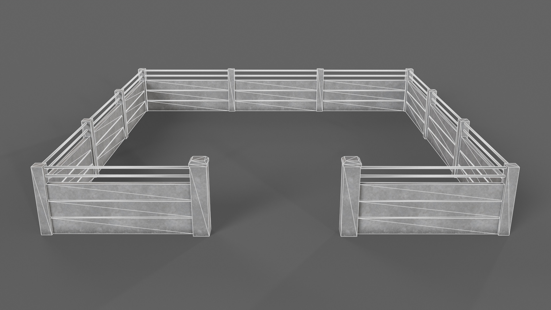 PBR Concrete Wall 4 Low-poly 3D model_14