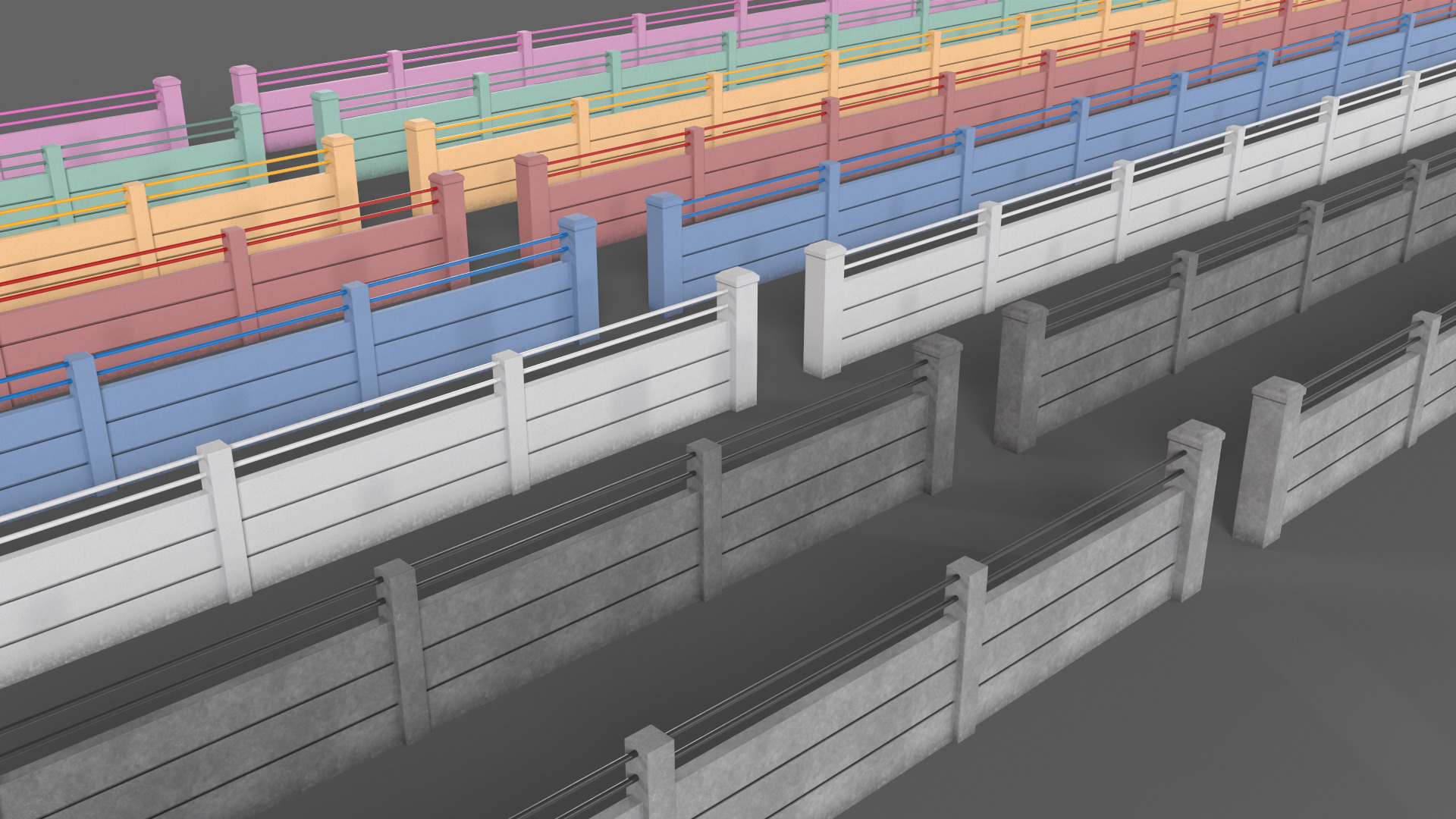 PBR Concrete Wall 4 Low-poly 3D model_4