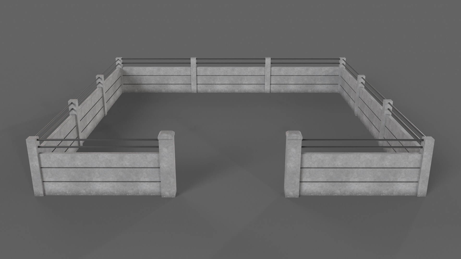 PBR Concrete Wall 4 Low-poly 3D model_13