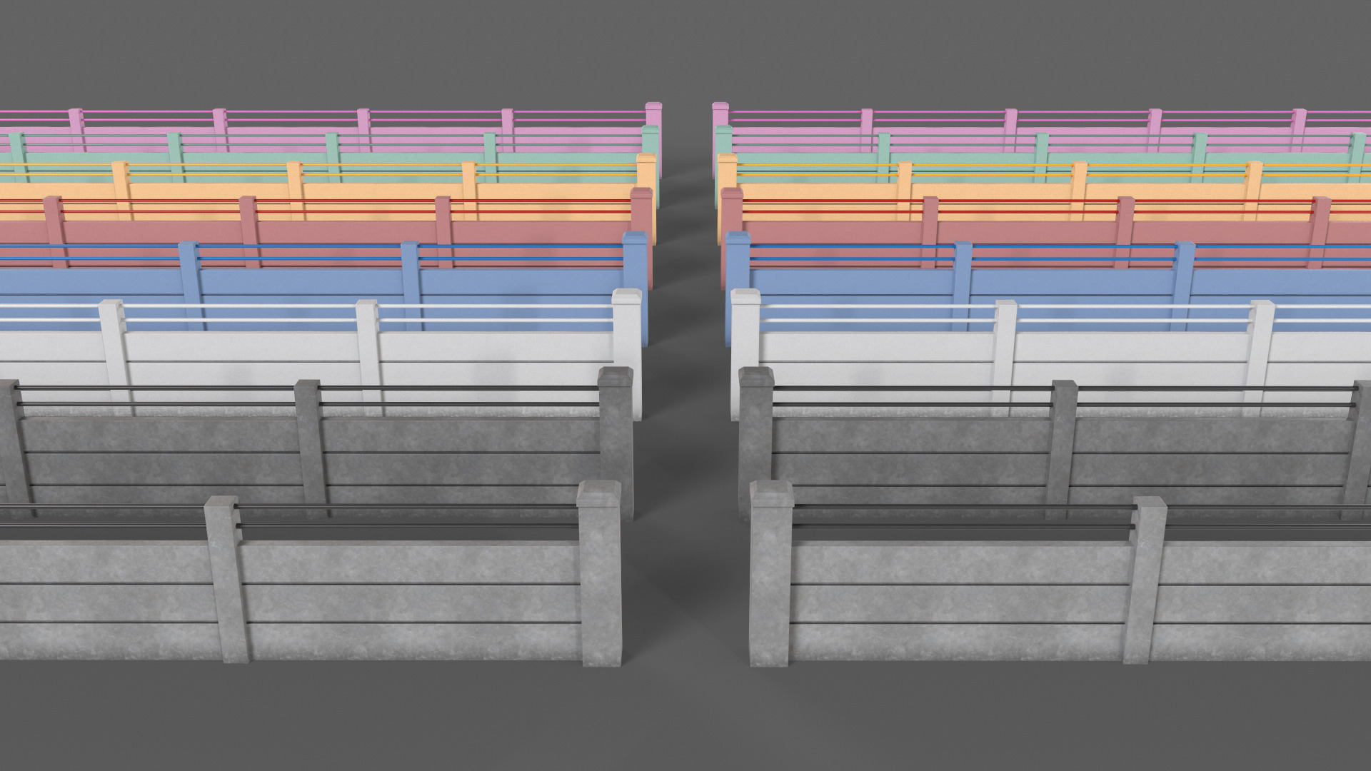 PBR Concrete Wall 4 Low-poly 3D model_2