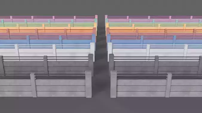 PBR Concrete Wall 4 Low-poly 3D model