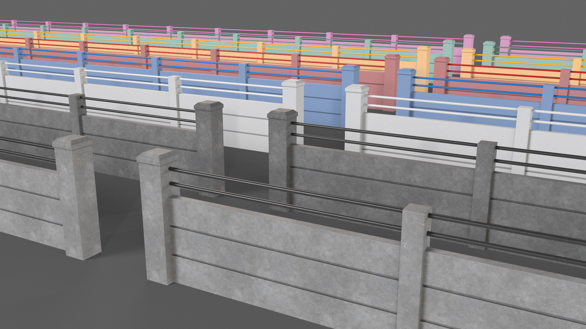 PBR Concrete Wall 4 Low-poly 3D model_5