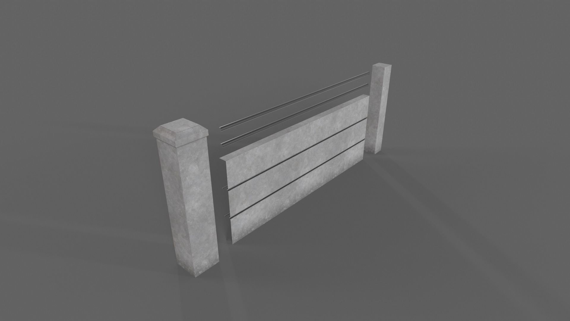 PBR Concrete Wall 4 Low-poly 3D model_11