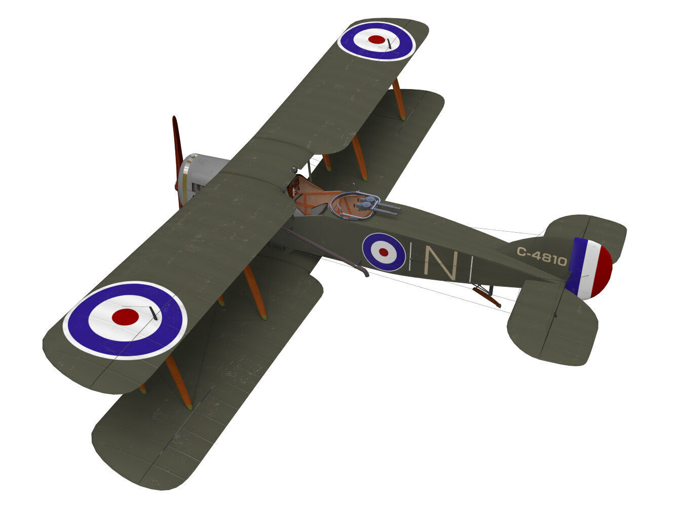 bristol f2b fighter 3D model_2