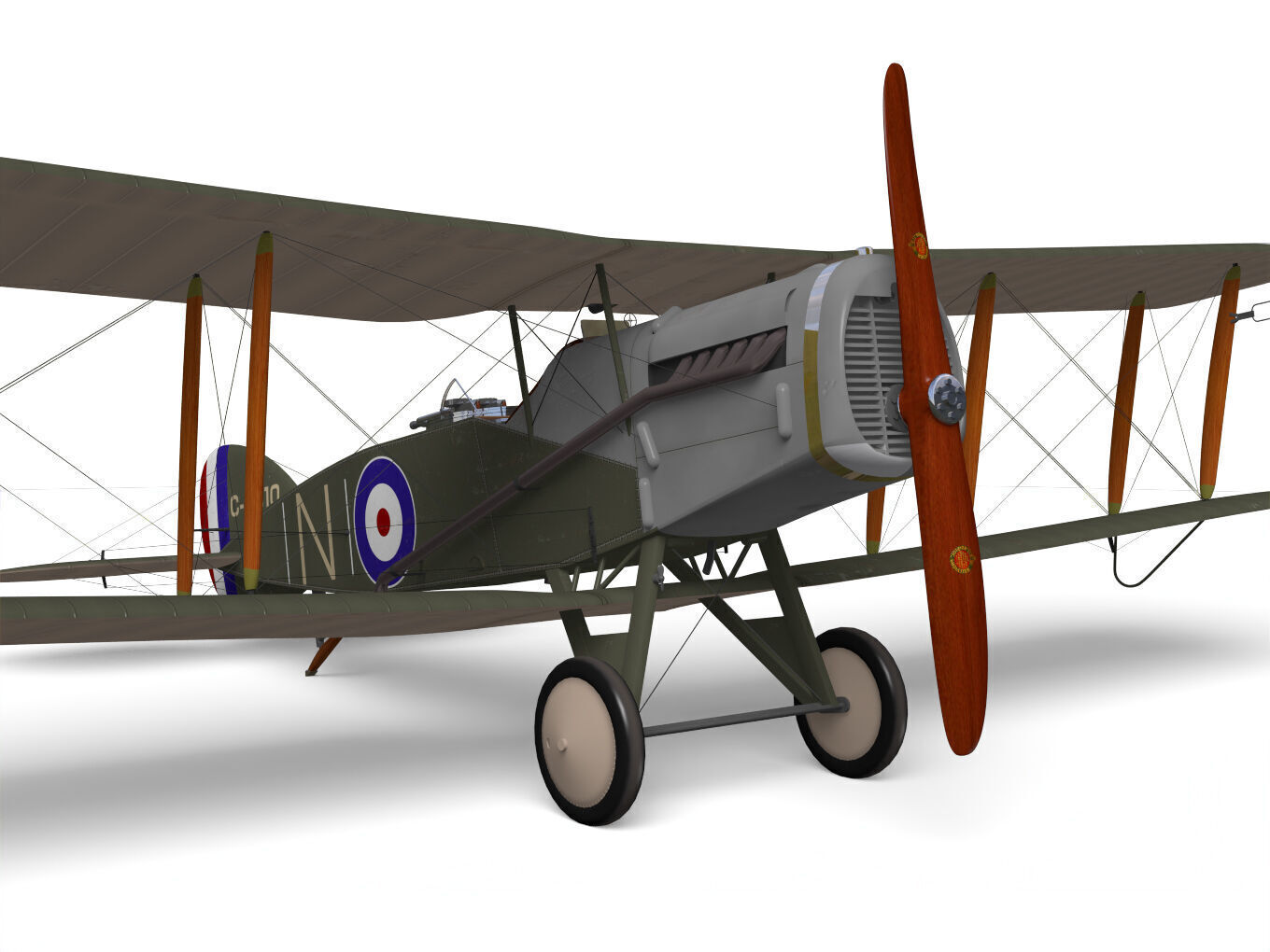 bristol f2b fighter 3D model_7