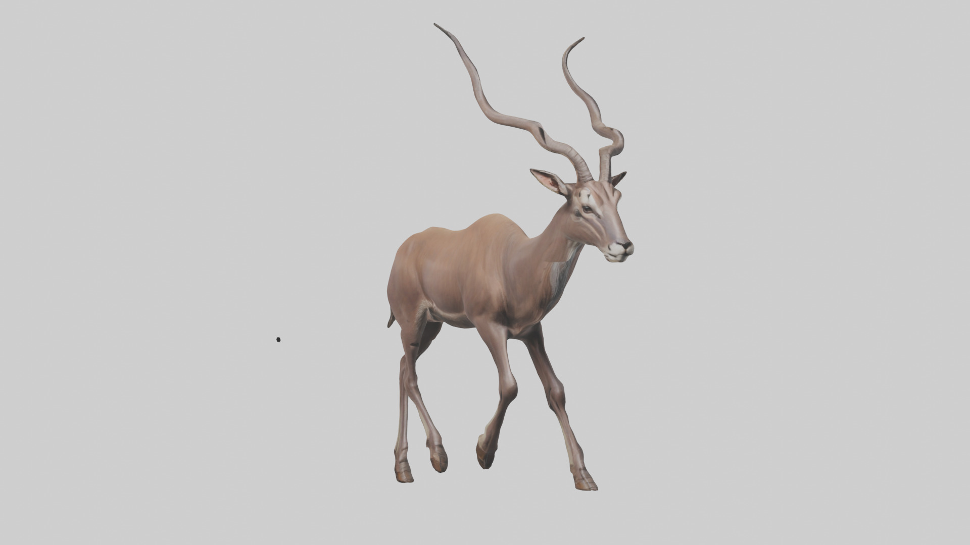 Kudu walking through brush model Low-poly 3D model_11
