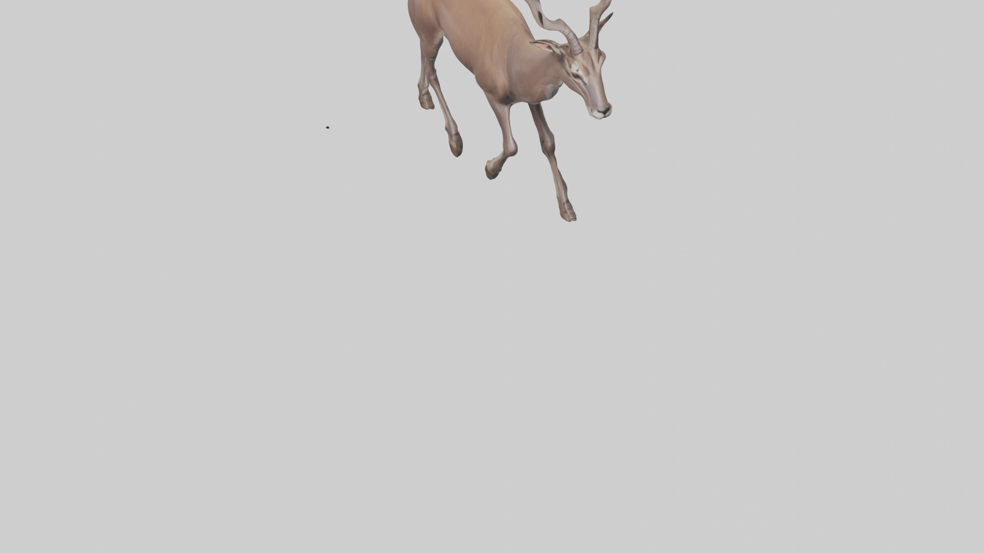 Kudu walking through brush model Low-poly 3D model_6