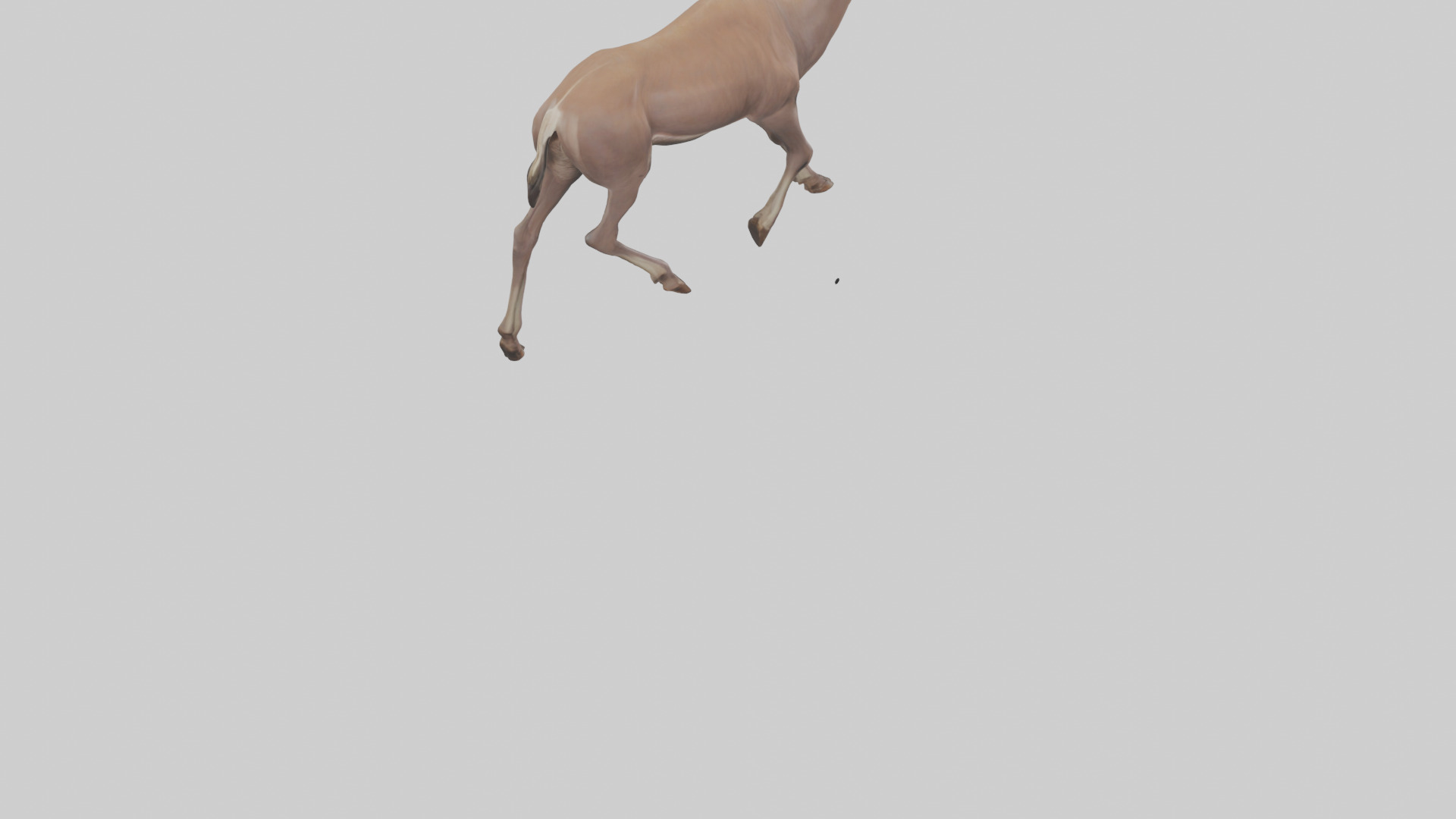 Kudu walking through brush model Low-poly 3D model_4
