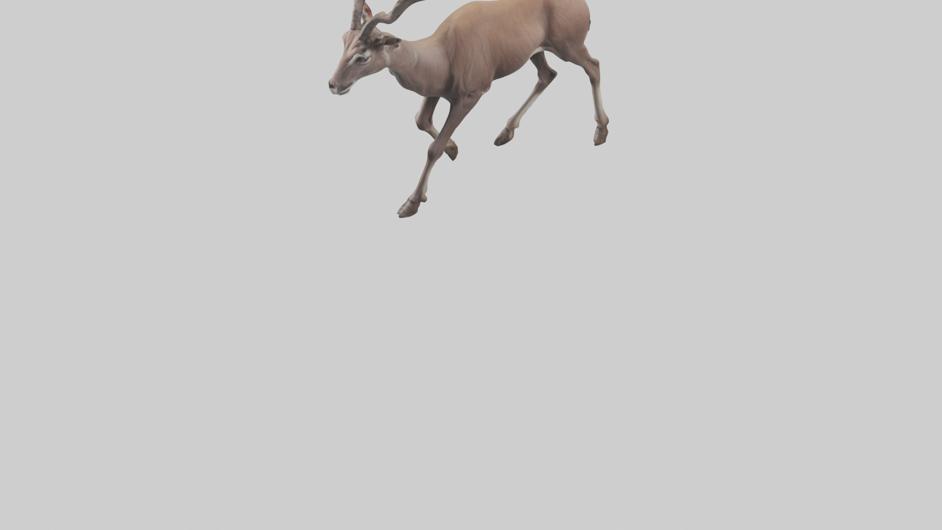 Kudu walking through brush model Low-poly 3D model_5